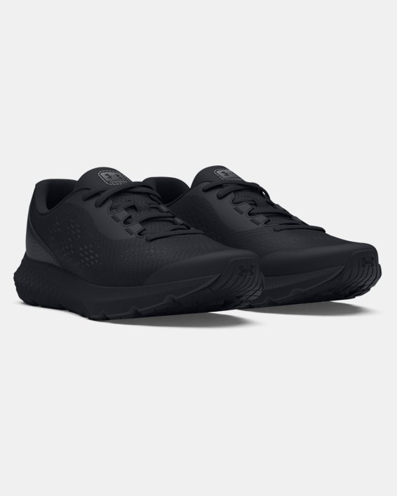 Boys' Grade School UA Rogue 4 Running Shoes in Black image number 3